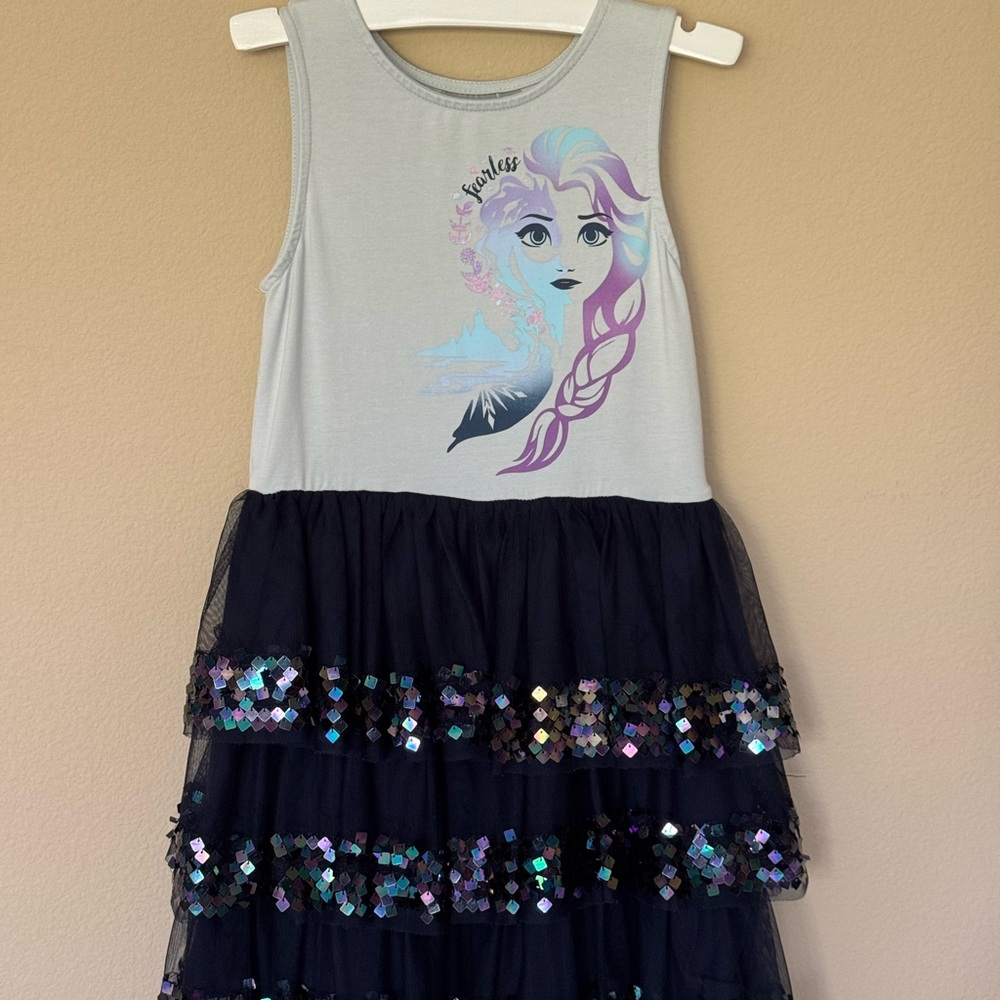 Official Disney Frozen Girls' Sleeveless Dress with Sequin
